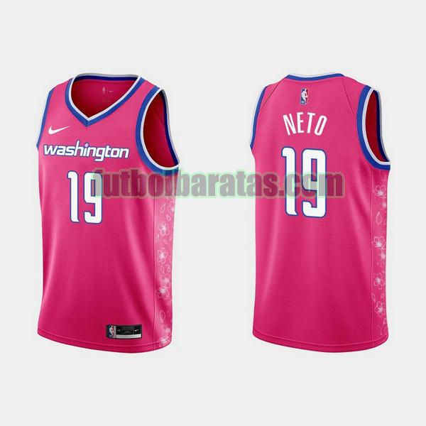 camiseta 2022 2023 raul neto 19 washington wizards rosa hombre