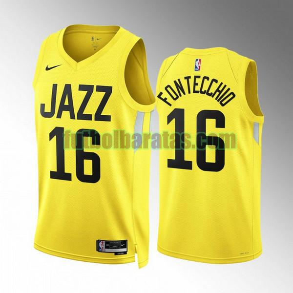 camiseta 2022 2023 simone fontecchio 16 utah jazz amarillo hombre