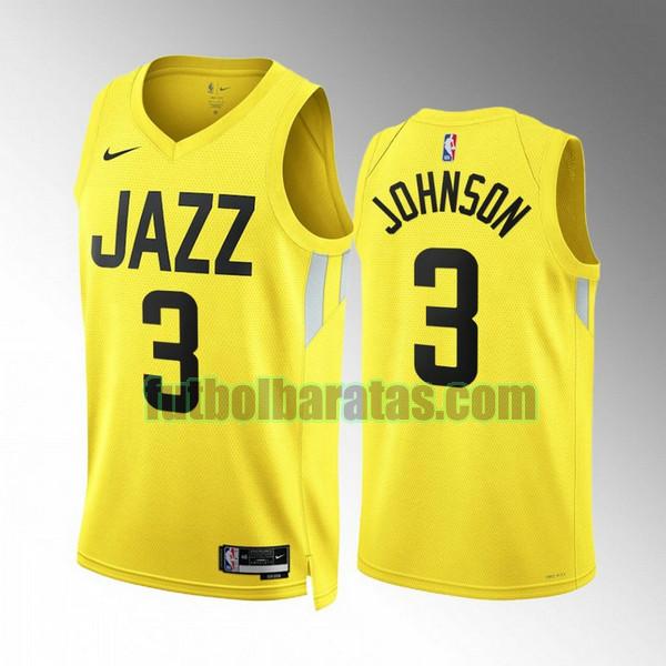 camiseta 2022 2023 stanley johnson 3 utah jazz amarillo hombre