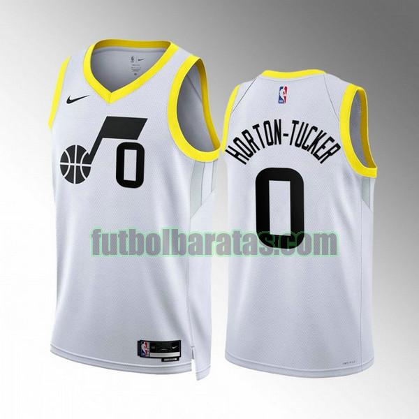 camiseta 2022 2023 talen horton-tucker 0 utah jazz blanco hombre