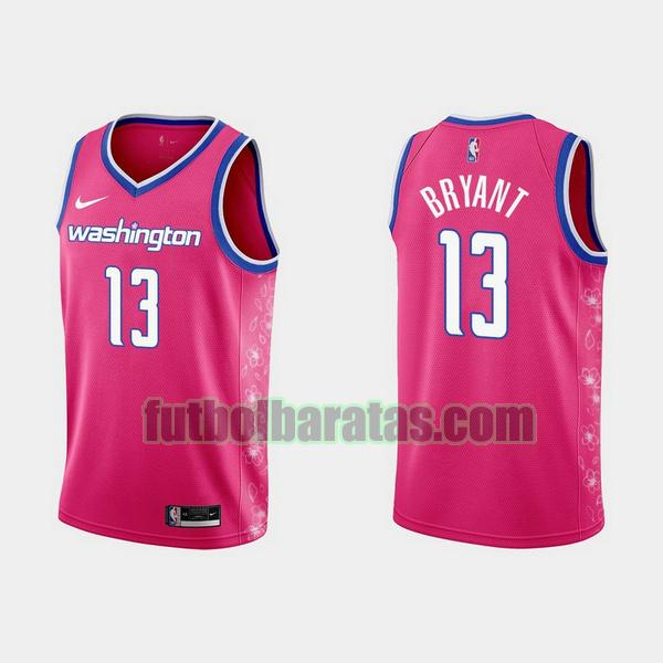 camiseta 2022 2023 thomas bryant 13 washington wizards rosa hombre