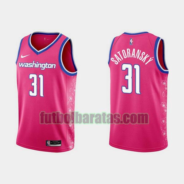 camiseta 2022 2023 tomas satoransky 31 washington wizards rosa hombre