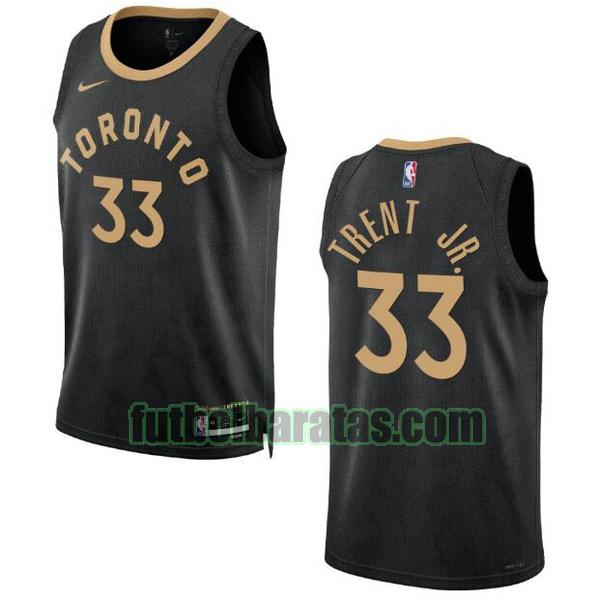 camiseta 2022 2023 trent jr. 33 toronto raptors negro hombre