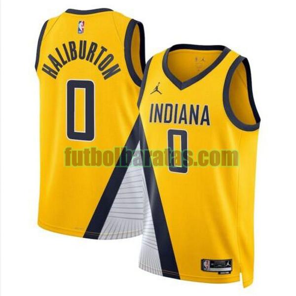 camiseta 2022 2023 tyrese haliburton 0 indiana pacers amarillo hombre