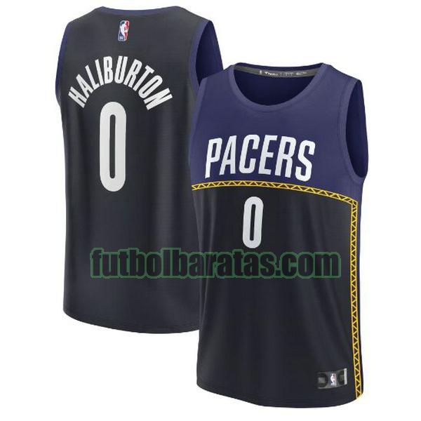 camiseta 2022 2023 tyrese haliburton 0 indiana pacers azul hombre