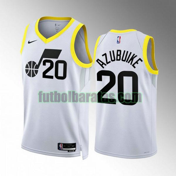 camiseta 2022 2023 udoka azubuik 20 utah jazz blanco hombre