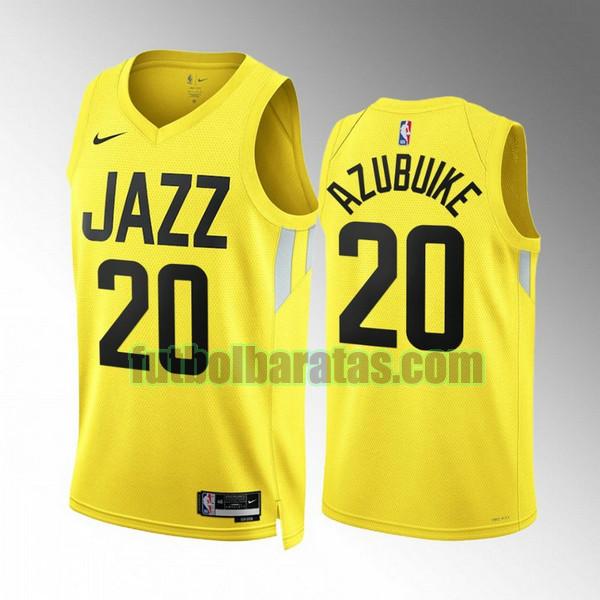camiseta 2022 2023 udoka azubuike 20 utah jazz amarillo hombre