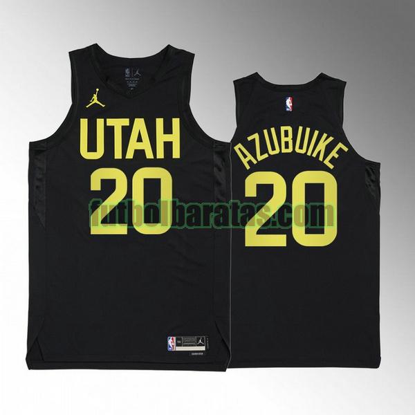 camiseta 2022 2023 udoka azubuike 20 utah jazz negro hombre