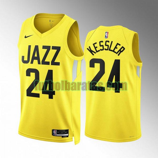 camiseta 2022 2023 walker kessler 24 utah jazz amarillo hombre