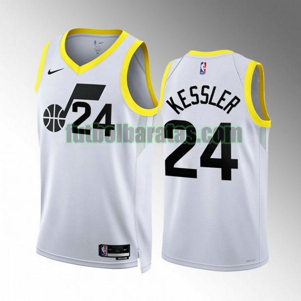 camiseta 2022 2023 walker kessler 24 utah jazz blanco hombre