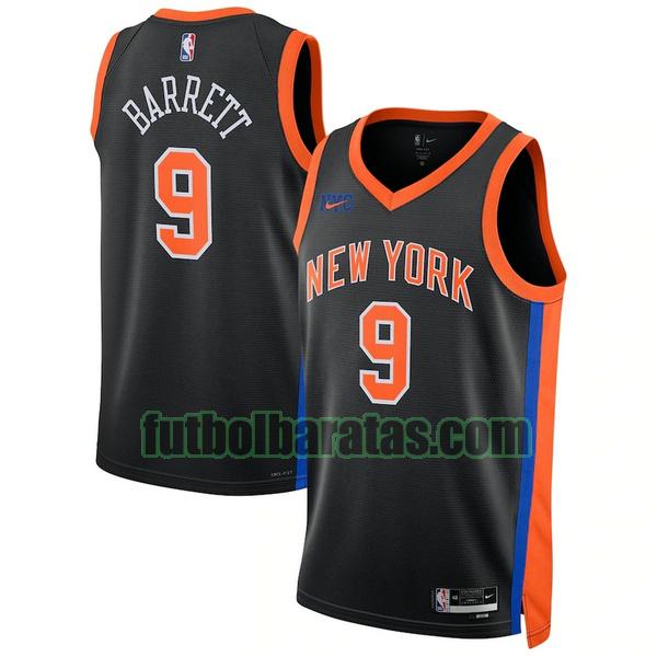 camiseta 2022 23 barrett 9 new york knicks negro hombre