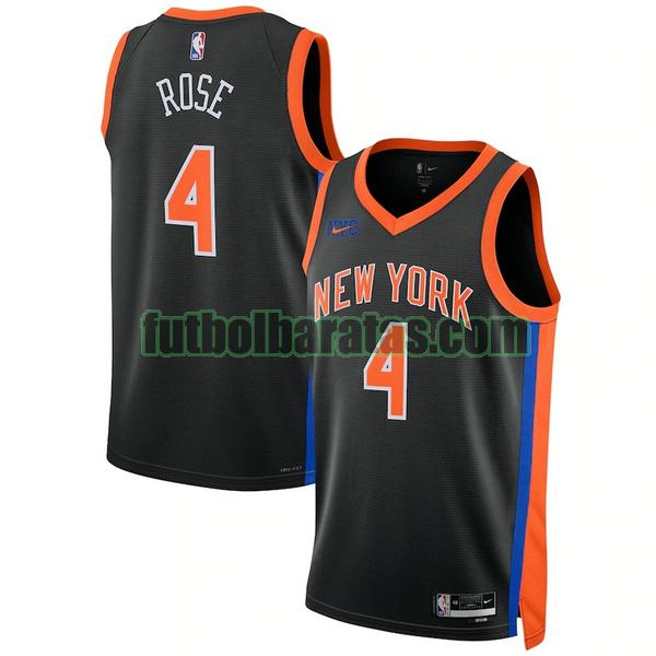 camiseta 2022 23 rose 4 new york knicks negro hombre