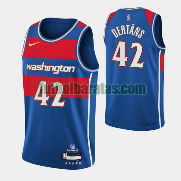 camiseta 75th anniversary bertans 42 washington wizards azul hombre