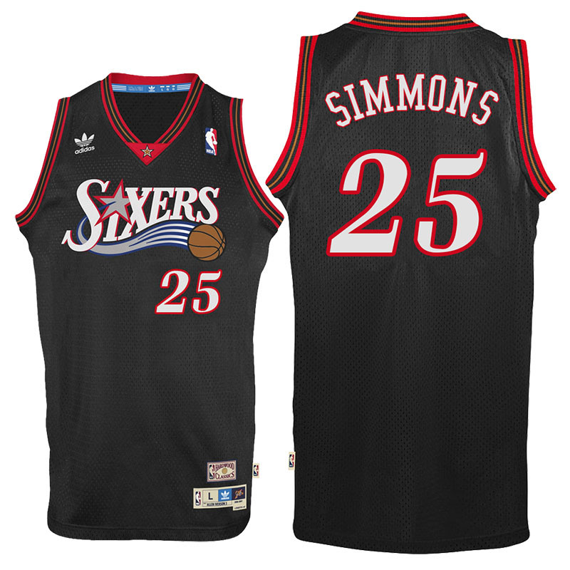 camiseta Ben Simmons Número 25 philadelphia 76ers 2017 negro