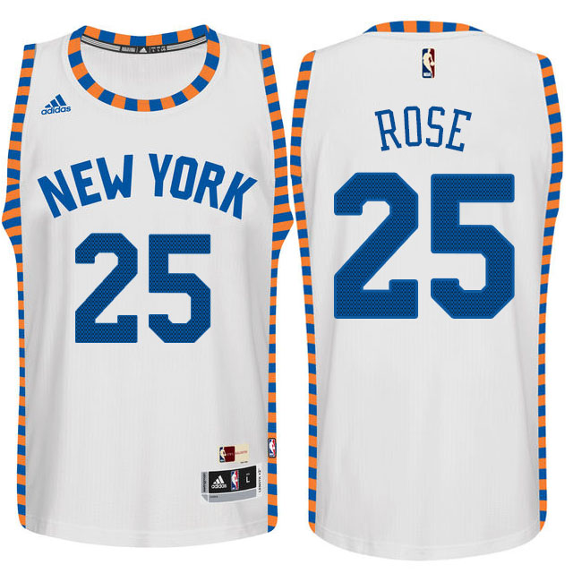 camiseta Derrick Rose Número 25 new york knicks clasico blanca