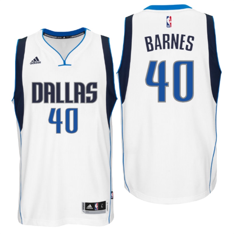 camiseta Harrison Barnes 40 dallas mavericks 2016-2017 blanca