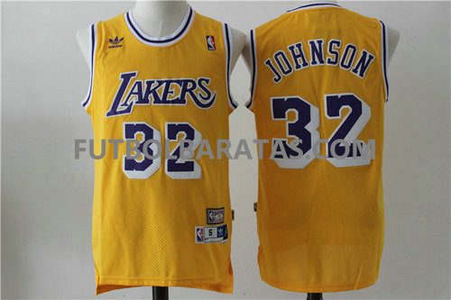 camiseta Johnson 32 logo los angeles lakers 2017 amarillo