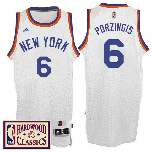 camiseta Kristaps Porzingis 6 new york knicks 2017 blanca