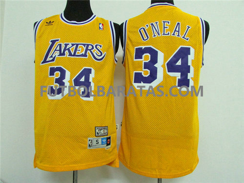 camiseta O'neal 34 logo los angeles lakers 2017 amarillo