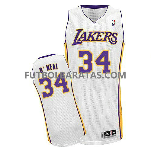 camiseta O'neal 34 logo los angeles lakers 2017 blanc