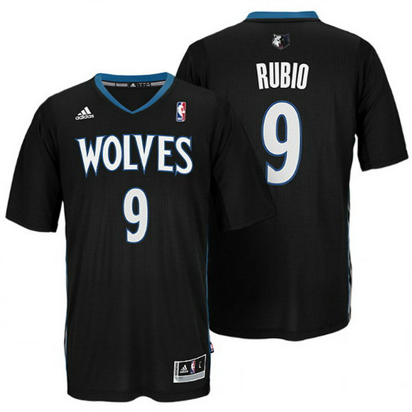 camiseta Ricky Rubio 9 minnesota timberwolves negro