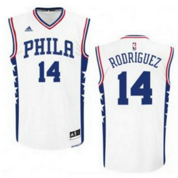 camiseta Sergio Rodriguez 14 philadelphia 76ers rev30 blanca
