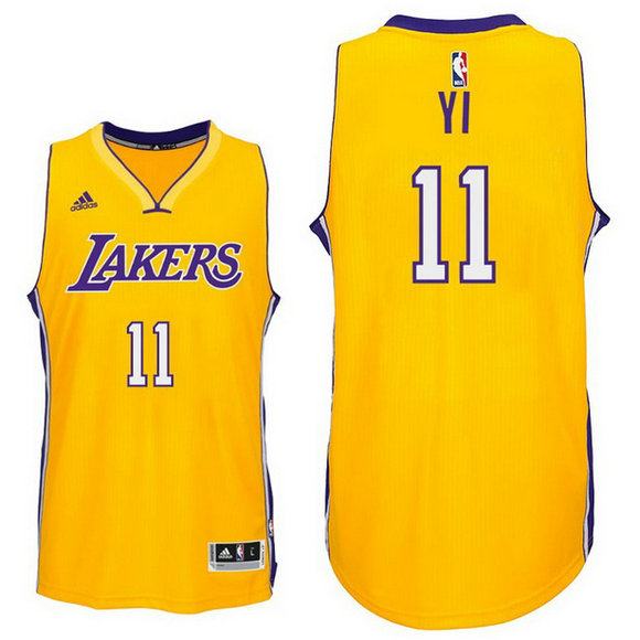 camiseta Yi Jianlian 11 los angeles lakers rev30 amarillo