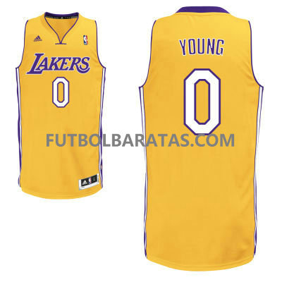 camiseta Young number 0 los angeles lakers 2017 amarillo