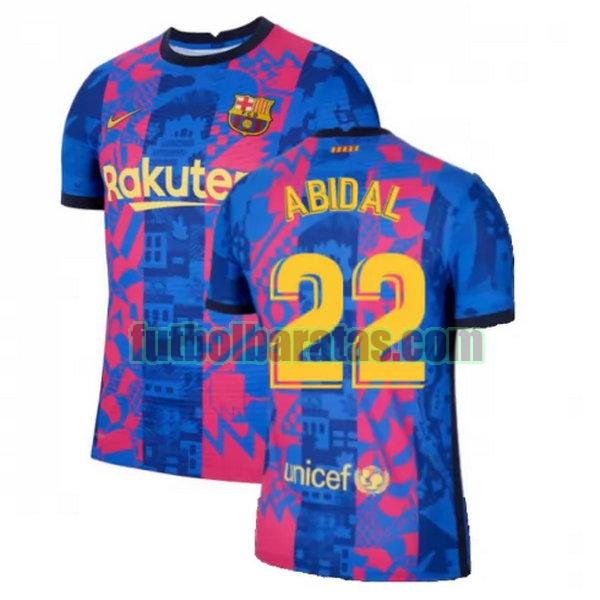 camiseta abidal 22 barcelona 2021 2022 azul rojo tercera