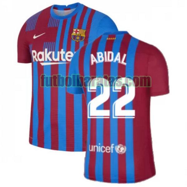 camiseta abidal 22 barcelona 2021 2022 rojo blanco primera