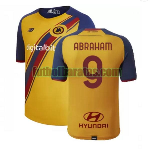camiseta abraham 9 roma 2021 2022 amarillo fourth