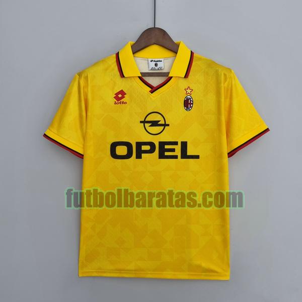 camiseta ac milan 1995 1996 amarillo segunda