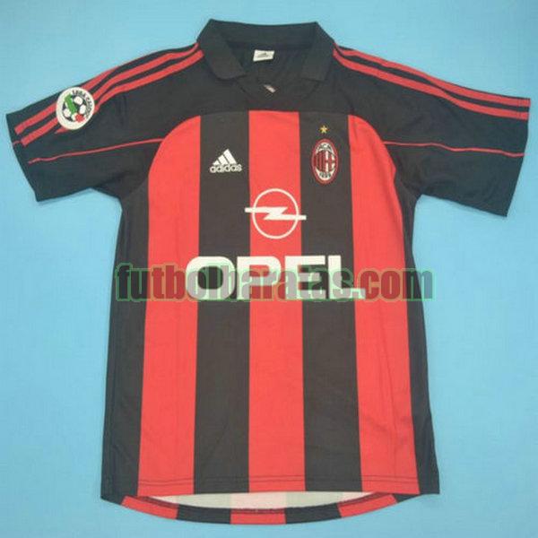 camiseta ac milan 2000-2002 rojo primera