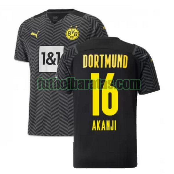 camiseta akanji 16 borussia dortmund 2021 2022 negro segunda