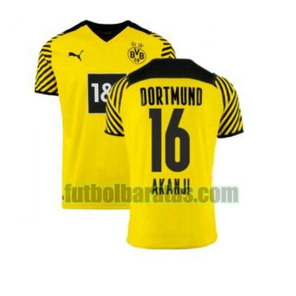 camiseta akanji 16 camisetas borussia dortmund 2021 2022 amarillo primera