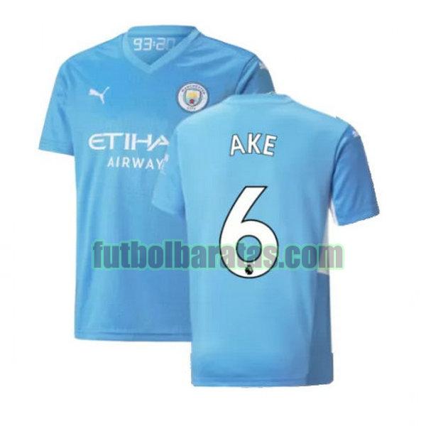 camiseta ake 6 manchester city 2021 2022 azul primera