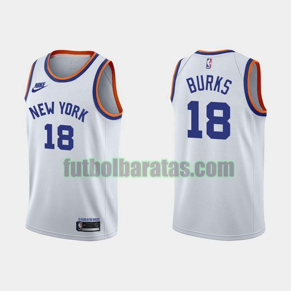 camiseta alec burks 18 new york knicks blanco hombre