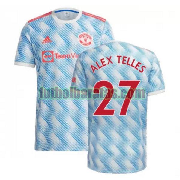 camiseta alex telles 27 manchester united 2021 2022 azul segunda