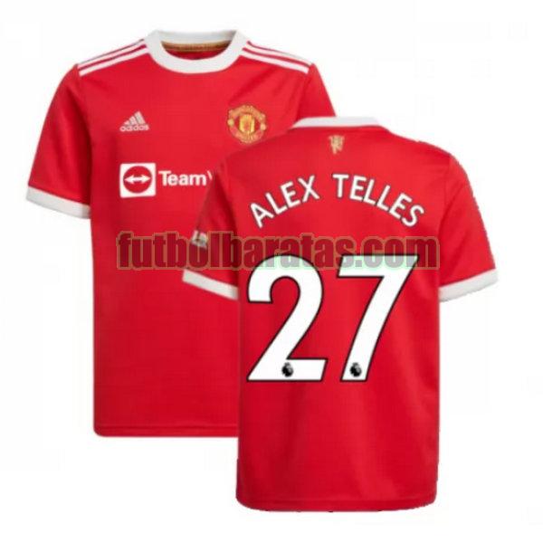 camiseta alex telles 27 manchester united 2021 2022 rojo primera