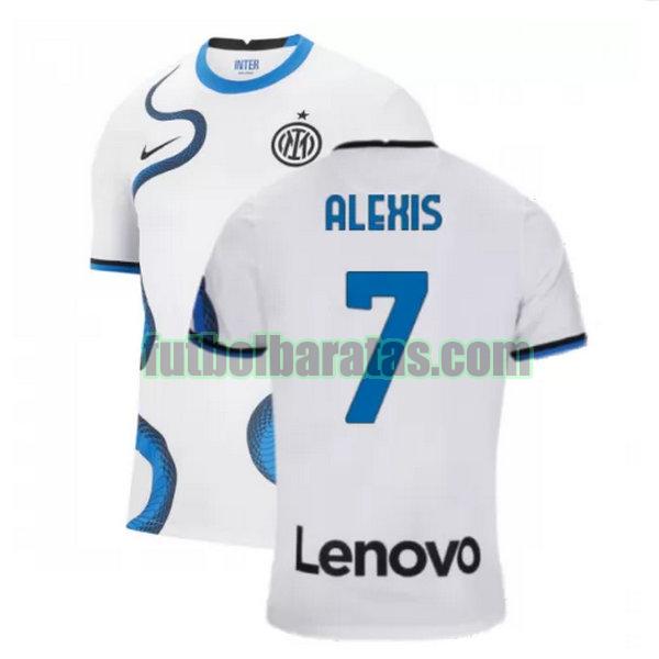 camiseta alexis 7 inter milán 2021 2022 blanco segunda