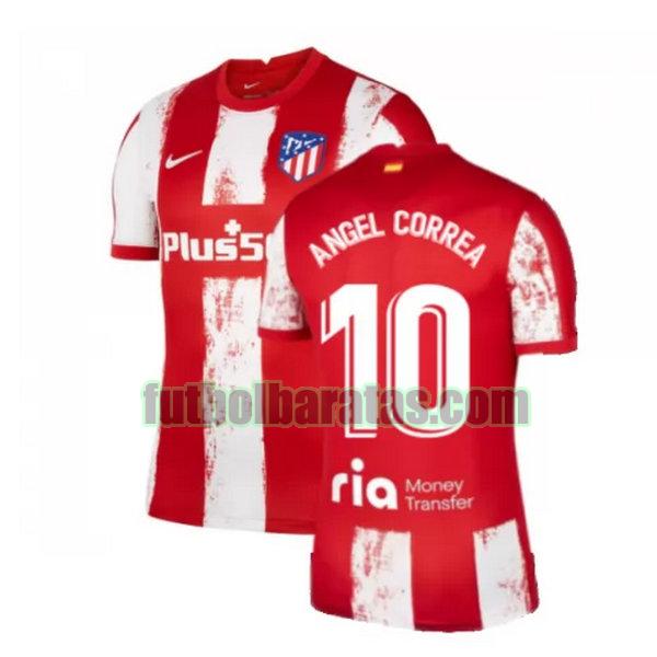 camiseta angel correa 10 atletico madrid 2021 2022 rojo blanco primera