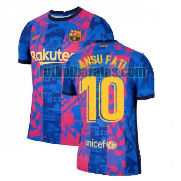 camiseta ansu fati 10 barcelona 2021 2022 azul rojo tercera