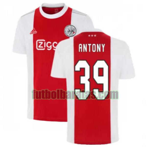 camiseta antony 39 ajax 2021 2022 rojo blanco primera