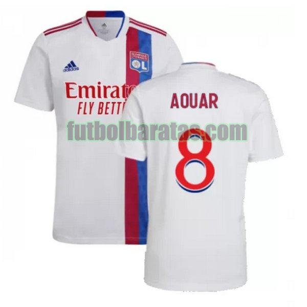 camiseta aouar 8 lyon 2021 2022 blanco primera