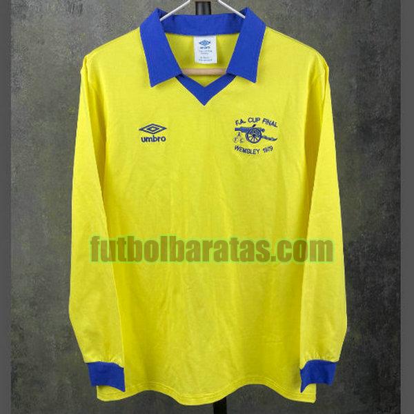 camiseta arsenal 1971-1979 amarillo segunda ml