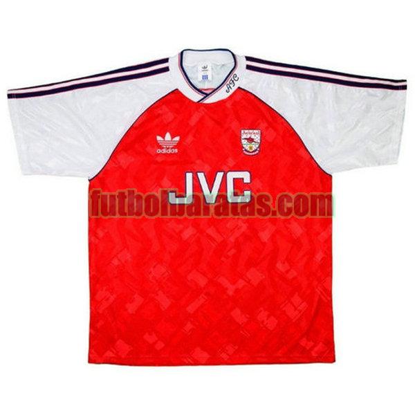 camiseta arsenal 1990-1992 rojo primera
