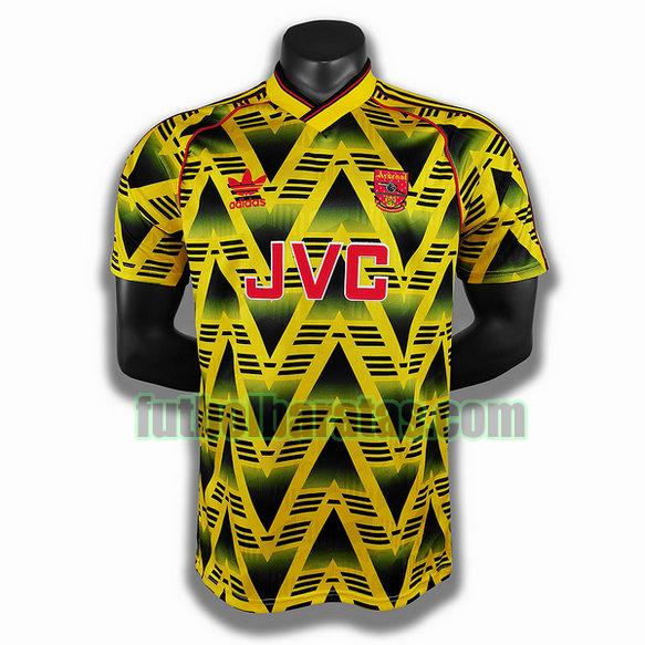 camiseta arsenal 1991 1993 amarillo segunda player