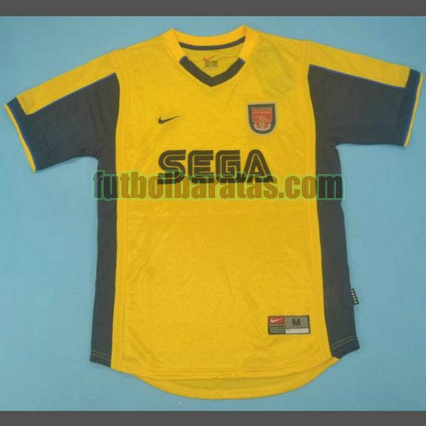 camiseta arsenal 2000-2001 amarillo segunda