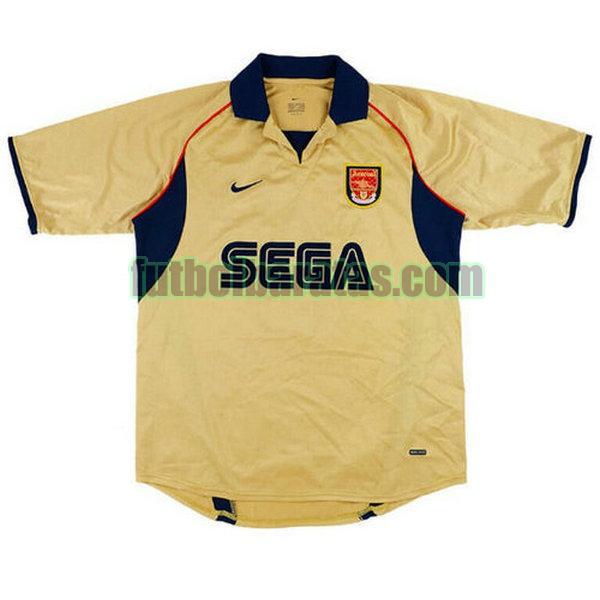 camiseta arsenal 2002 amarillo segunda