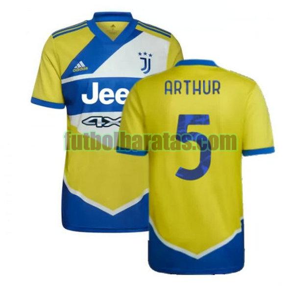 camiseta arthur 5 juventus 2021 2022 amarillo azul tercera